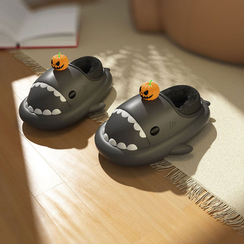 Sharkicks Basic - Hiver, Chaussons Requins Citrouille, Talon Couvert
